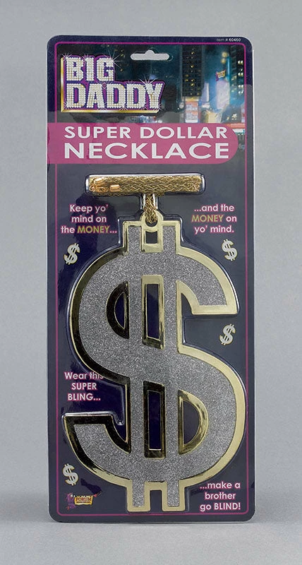 Bristol Big Daddy Dollar Sign Necklace 1970's 3 Bristol Big Daddy Dollar Sign Necklace 1970's