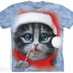 The Mountain Big Face Xmas Kitty T-Shirt Christmas Costumes