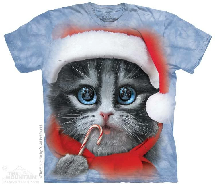 The Mountain Big Face Xmas Kitty T-Shirt Christmas Costumes 3 The Mountain Big Face Xmas Kitty T-Shirt Christmas Costumes