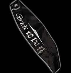 My Fancy Dress Party Supplies Black Bride To Be Sash