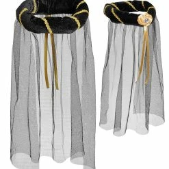 Widmann Medieval, Renaissance & Tudor Costumes Black Medieval Headdress With Veil 5 Widmann Medieval, Renaissance & Tudor Costumes Black Medieval Headdress With Veil