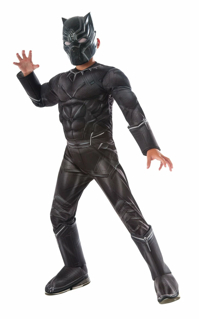 Rubies Superhero & Villiain Black Panther Deluxe Costume Boys 3 Rubies Superhero & Villiain Black Panther Deluxe Costume Boys