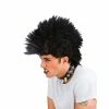 Wicked Black Punk Rocker Mohican Wig