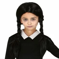Fiestas Guirca Kid's Halloween Black Schoolgirl Pig Tails Wig Child