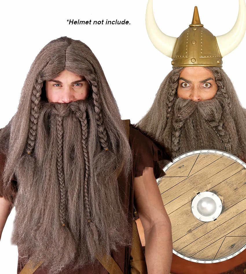 Fiestas Guirca Black Viking Wig And Beard 3 Fiestas Guirca Black Viking Wig And Beard