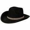 Wicked Black Felt Cowboy Hat Banded 1 Wicked Black Felt Cowboy Hat Banded