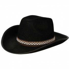 Wicked Black Felt Cowboy Hat Banded 3 Wicked Black Felt Cowboy Hat Banded
