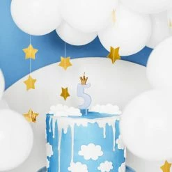 Partydecor Blue Number 5 Birthday Candle With Crown Party Supplies