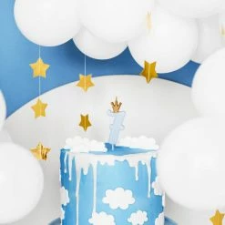 Partydecor Party Supplies Blue Number 7 Birthday Candle With Crown