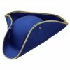 Widmann Medieval, Renaissance & Tudor Costumes Blue Tricorn Hat With Gold Trim 1 Widmann Medieval, Renaissance & Tudor Costumes Blue Tricorn Hat With Gold Trim
