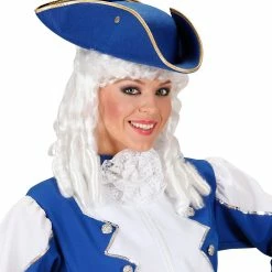Widmann Medieval, Renaissance & Tudor Costumes Blue Tricorn Hat With Gold Trim