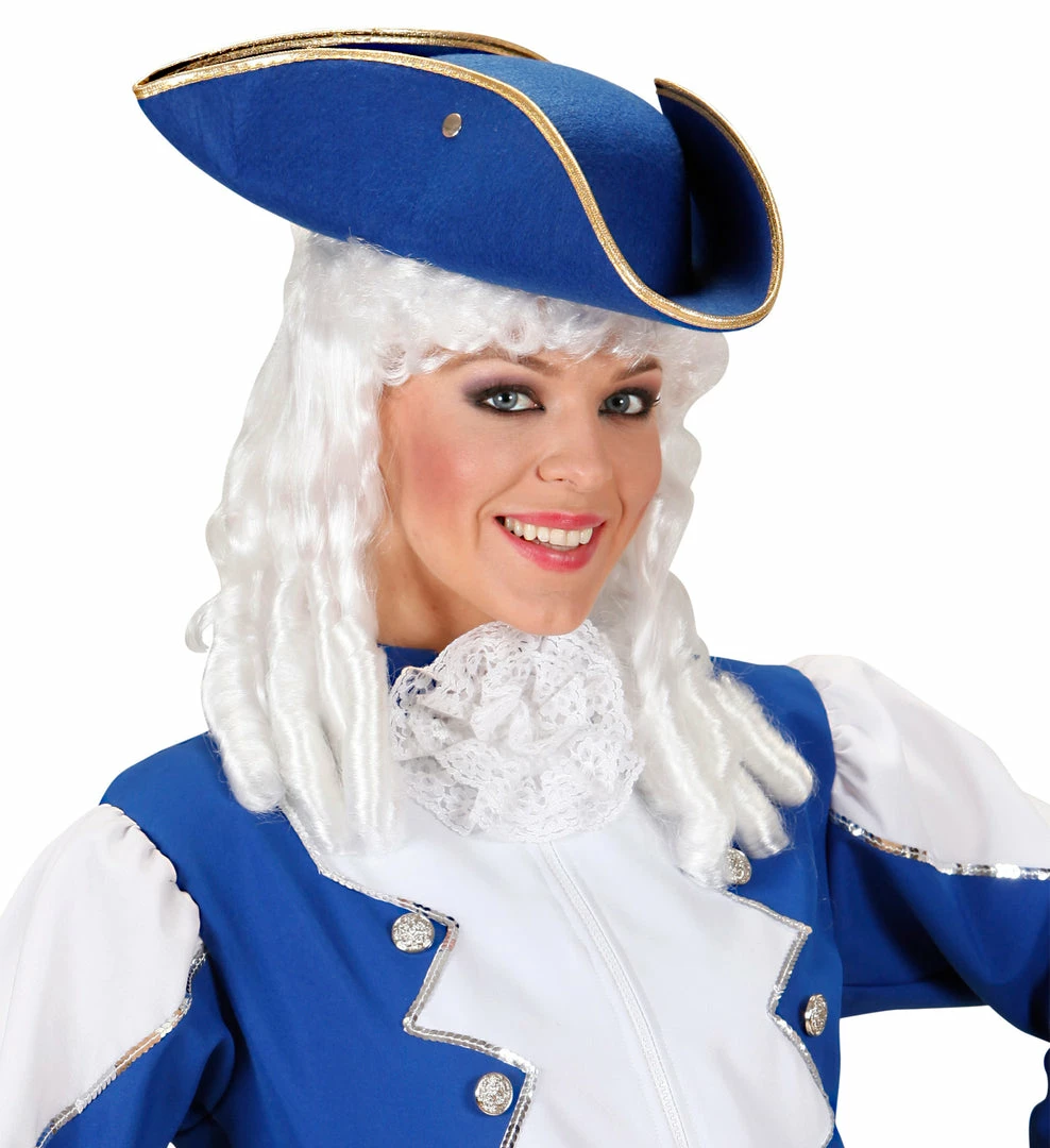 Widmann Medieval, Renaissance & Tudor Costumes Blue Tricorn Hat With Gold Trim 4 Widmann Medieval, Renaissance & Tudor Costumes Blue Tricorn Hat With Gold Trim