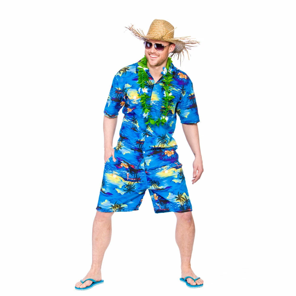 Wicked Blue Palm Hawaiian Party Guy Costume World Costumes 3 Wicked Blue Palm Hawaiian Party Guy Costume World Costumes
