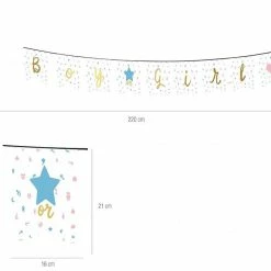 Fiestas Guirca Banner Boy Or Girl 220cm Party Supplies