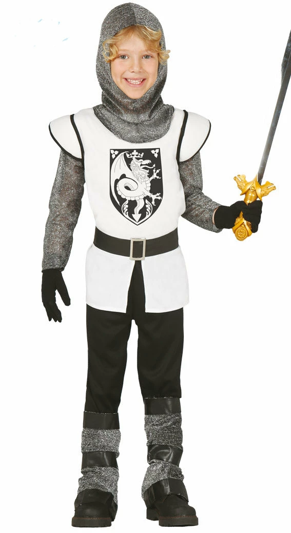 Fiestas Guirca Medieval, Renaissance & Tudor Costumes Boys White Crusader Knight Costume 3 Fiestas Guirca Medieval, Renaissance & Tudor Costumes Boys White Crusader Knight Costume