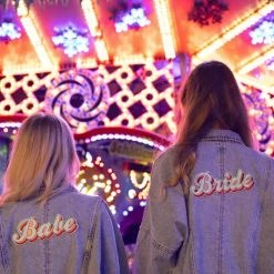 Partydecor Hen Party Bride Iron On Patch Pink And White