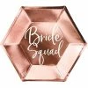 Partydecor Bride Squad Paper Plates Rose Gold Party Supplies