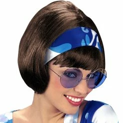 Widmann Brown 70's Party Girl Wig 1970's