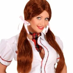 Widmann Brown Schoolgirl Wig School Costumes