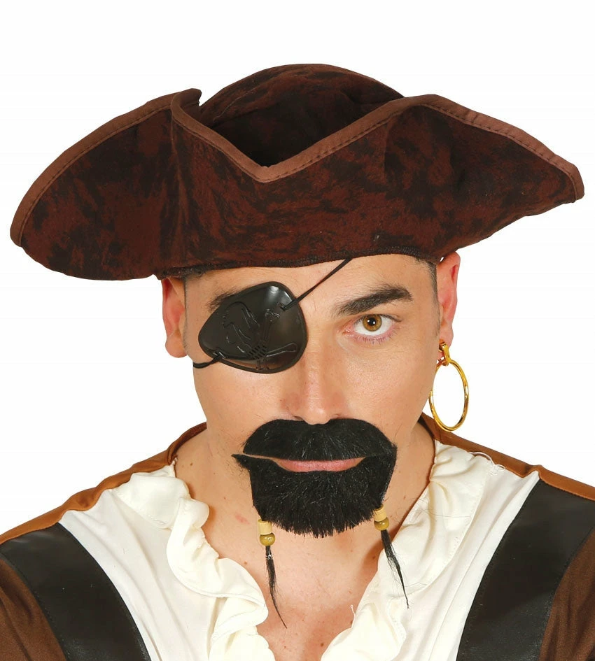 Fiestas Guirca Historical Costumes Brown Pirate Tricorn Hat Distressed 3 Fiestas Guirca Historical Costumes Brown Pirate Tricorn Hat Distressed