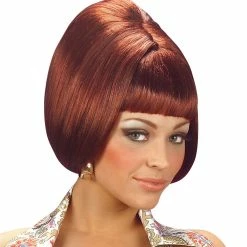 Widmann Burgundy 70's Party Girl Wig 1970's