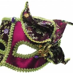 Bristol Burgundy And Gold With Side Flower Masquerade Mask Masks