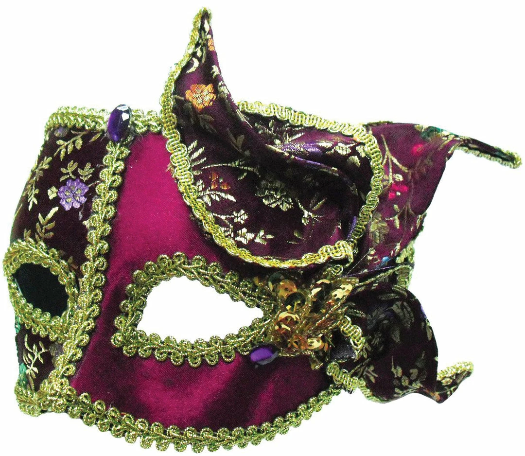 Bristol Burgundy And Gold With Side Flower Masquerade Mask Masks 3 Bristol Burgundy And Gold With Side Flower Masquerade Mask Masks
