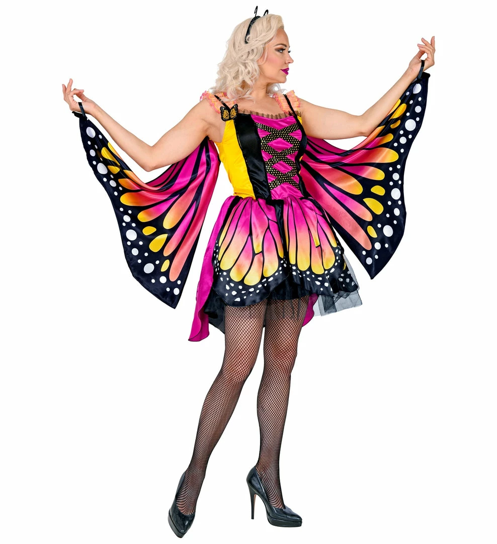 Widmann Butterfly Costume Pink And Yellow Adult 4 Widmann Butterfly Costume Pink And Yellow Adult