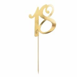 Partydecor Party Supplies Cake Topper 18th Birthday Gold