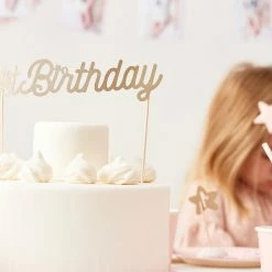 Partydecor Party Supplies Cake Topper 1st Birthday Gold