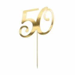 Partydecor Cake Topper 50th Birthday Gold