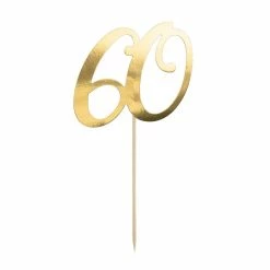 Partydecor Cake Topper 60th Birthday Gold