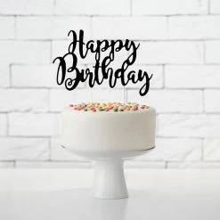 Partydecor Party Supplies Cake Topper Happy Birthday Black