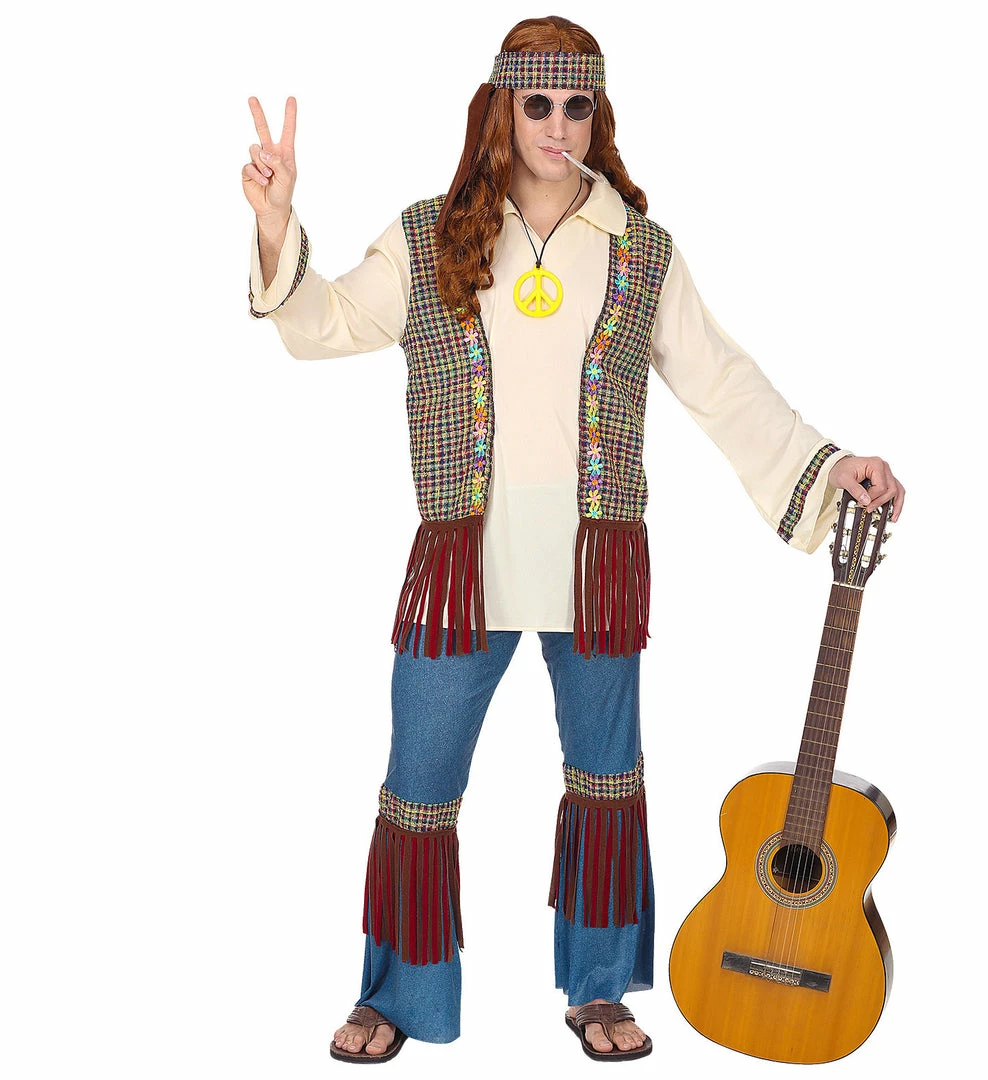 Widmann California Hippie Costume Men's 1960's 3 Widmann California Hippie Costume Men's 1960's
