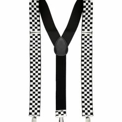 Widmann Checkered Braces Black And White 7 Widmann Checkered Braces Black And White