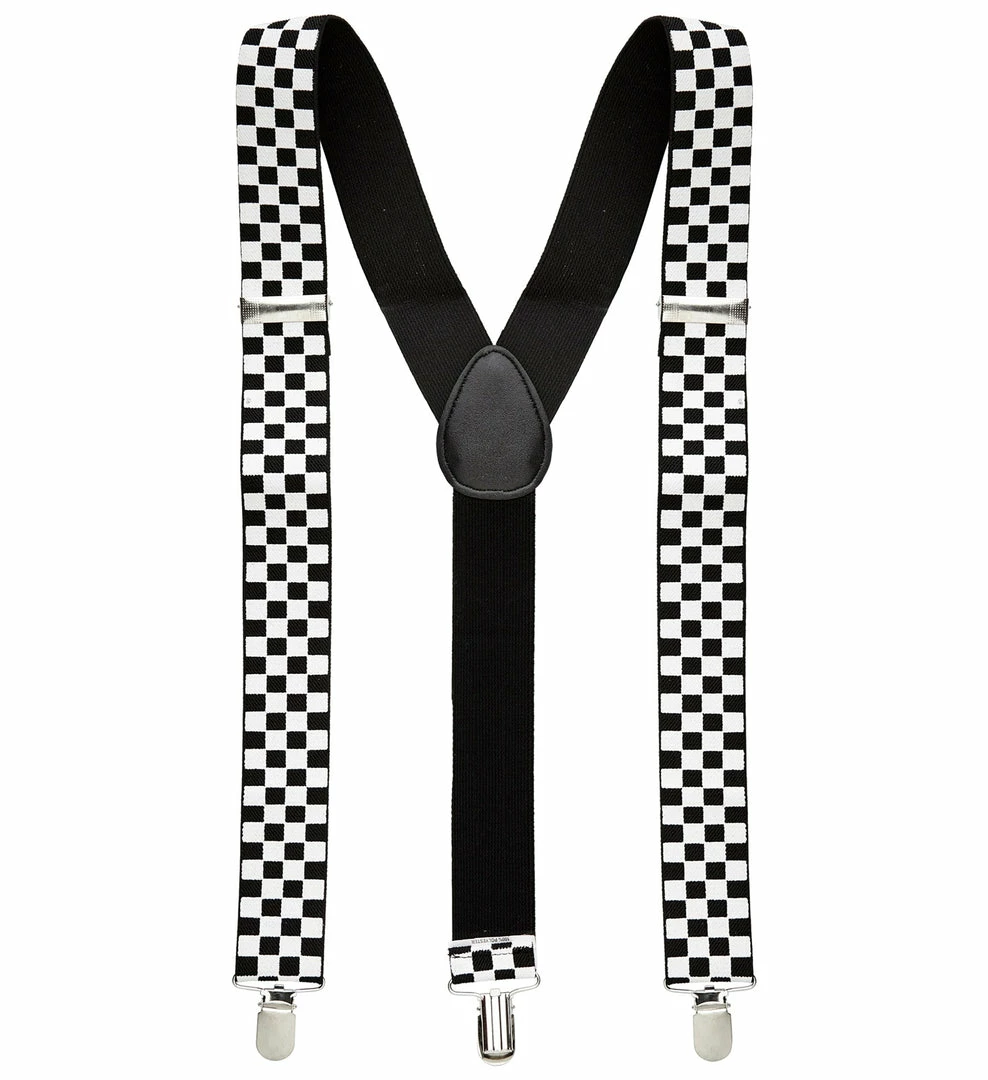 Widmann Checkered Braces Black And White 5 Widmann Checkered Braces Black And White