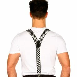 Widmann Checkered Braces Black And White