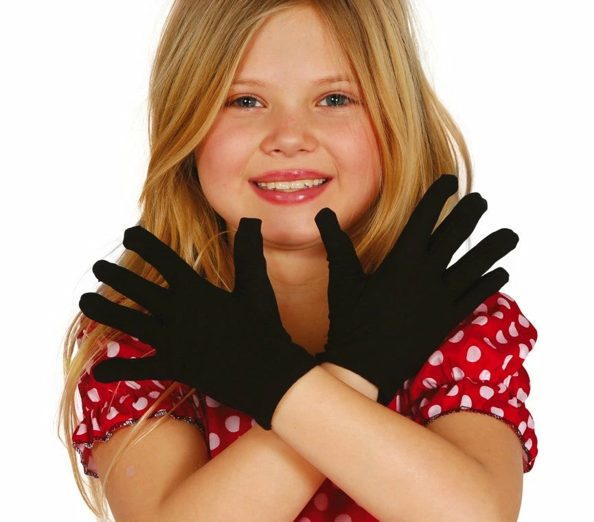 Fiestas Guirca Child Black Gloves 17cm 3 Fiestas Guirca Child Black Gloves 17cm