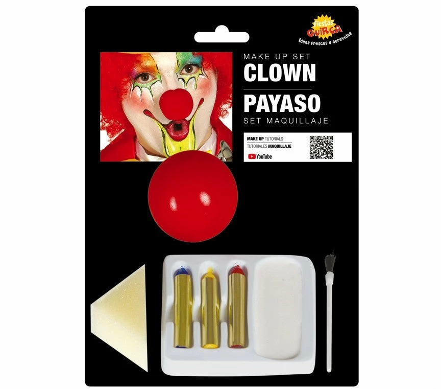Fiestas Guirca Clown Facepaint Set And Nose 3 Fiestas Guirca Clown Facepaint Set And Nose