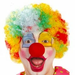 Fiestas Guirca Clown Multicoloured Curly Wig Clown & Circus
