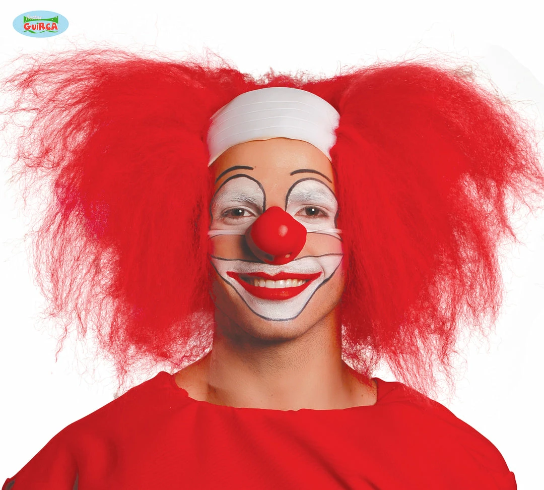 Fiestas Guirca Clown Latex Headpiece Red Hair 3 Fiestas Guirca Clown Latex Headpiece Red Hair