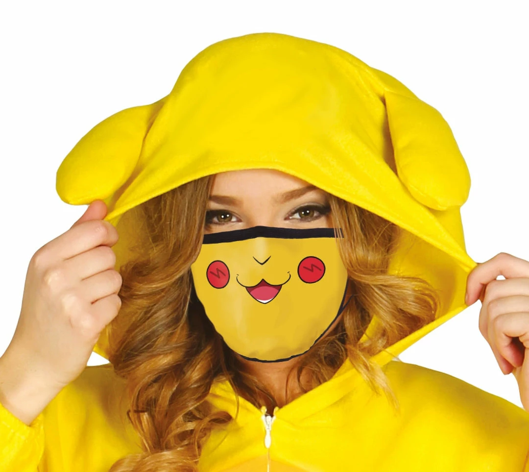Fiestas Guirca Masks Cute Pikachu Face Mask 3 Fiestas Guirca Masks Cute Pikachu Face Mask