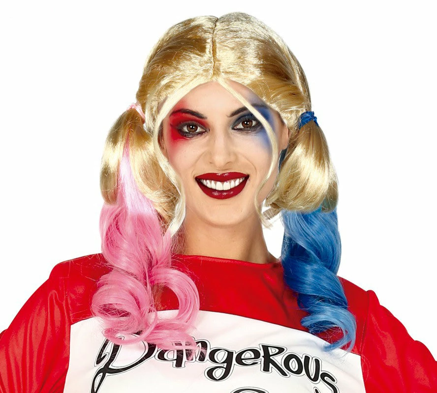 Fiestas Guirca Superhero & Villiain Dangerous Girl Wig 3 Fiestas Guirca Superhero & Villiain Dangerous Girl Wig