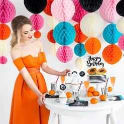 Partydecor Christmas Gift And Decoration Ideas Dark Pink Honeycomb Decoration 40cm 7 Partydecor Christmas Gift And Decoration Ideas Dark Pink Honeycomb Decoration 40cm