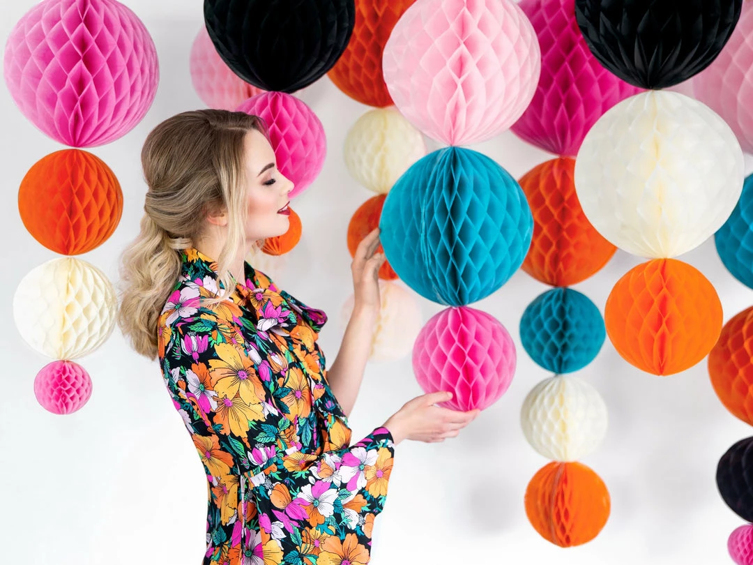 Partydecor Christmas Gift And Decoration Ideas Dark Pink Honeycomb Decoration 40cm 4 Partydecor Christmas Gift And Decoration Ideas Dark Pink Honeycomb Decoration 40cm