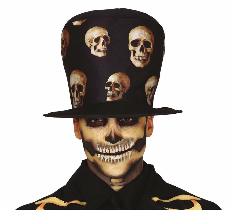 Fiestas Guirca Halloween Accessories Day Of The Dead Skull Top Hat 3 Fiestas Guirca Halloween Accessories Day Of The Dead Skull Top Hat