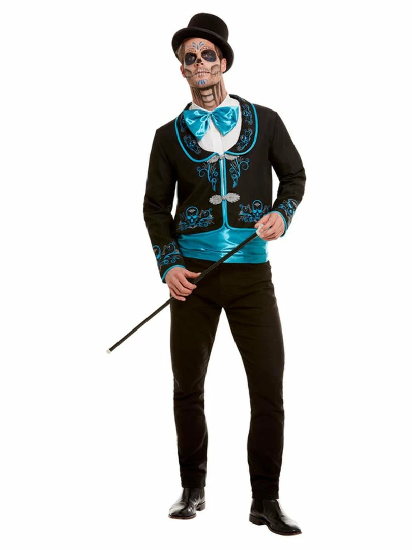 Smiffy's Halloween Day Of The Dead Blue Costume Men's 3 Smiffy's Halloween Day Of The Dead Blue Costume Men's