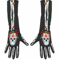 Widmann Day Of The Dead Gloves Halloween Accessories