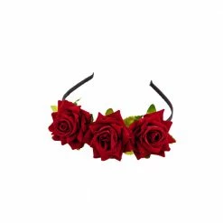 Wicked Day Of The Dead Red Rose Flower Tiara