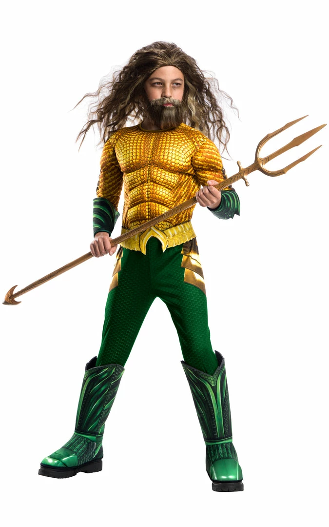 Rubies Superhero & Villiain Deluxe Aquaman Costume Child's 3 Rubies Superhero & Villiain Deluxe Aquaman Costume Child's